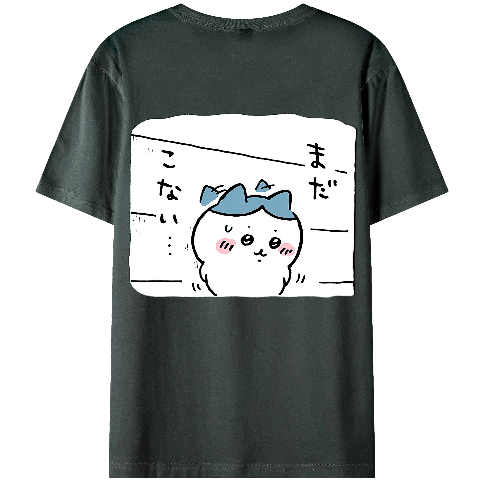 （画像用） ちいかわ ハチワレ Chii-kawa hachiware 綿100％ メンズ半袖Tシャツ（バックプリント） 通気性